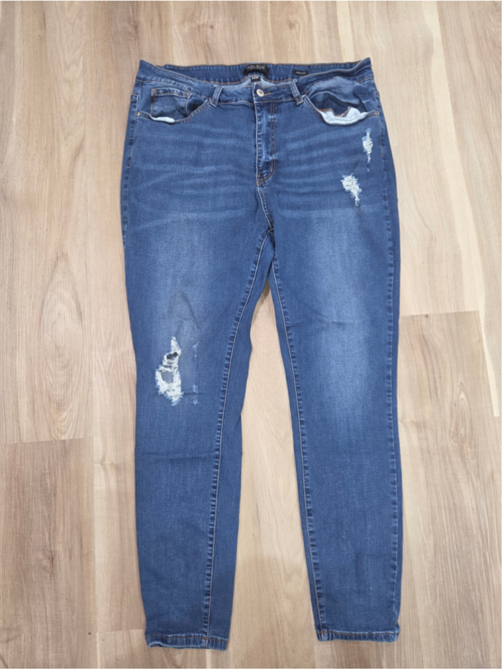Judy Blue Women's Distressed Skinny Jeans, Blue, Size 20W